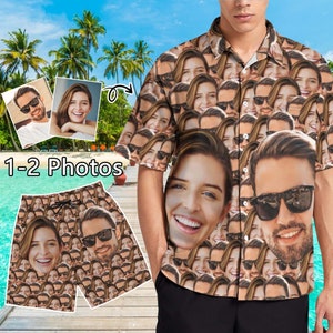 Custom Hawaiian Shirt,Custom Swim Trunks,Custom Gifts for Man, Custom photos Shirt,Custom Couple Shirt,Personalized Pictures Shirt,Fun Gifts