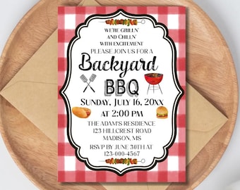 Backyard BBQ Invitation, Backyard Barbecue Invitation|Instant Download,Corjl