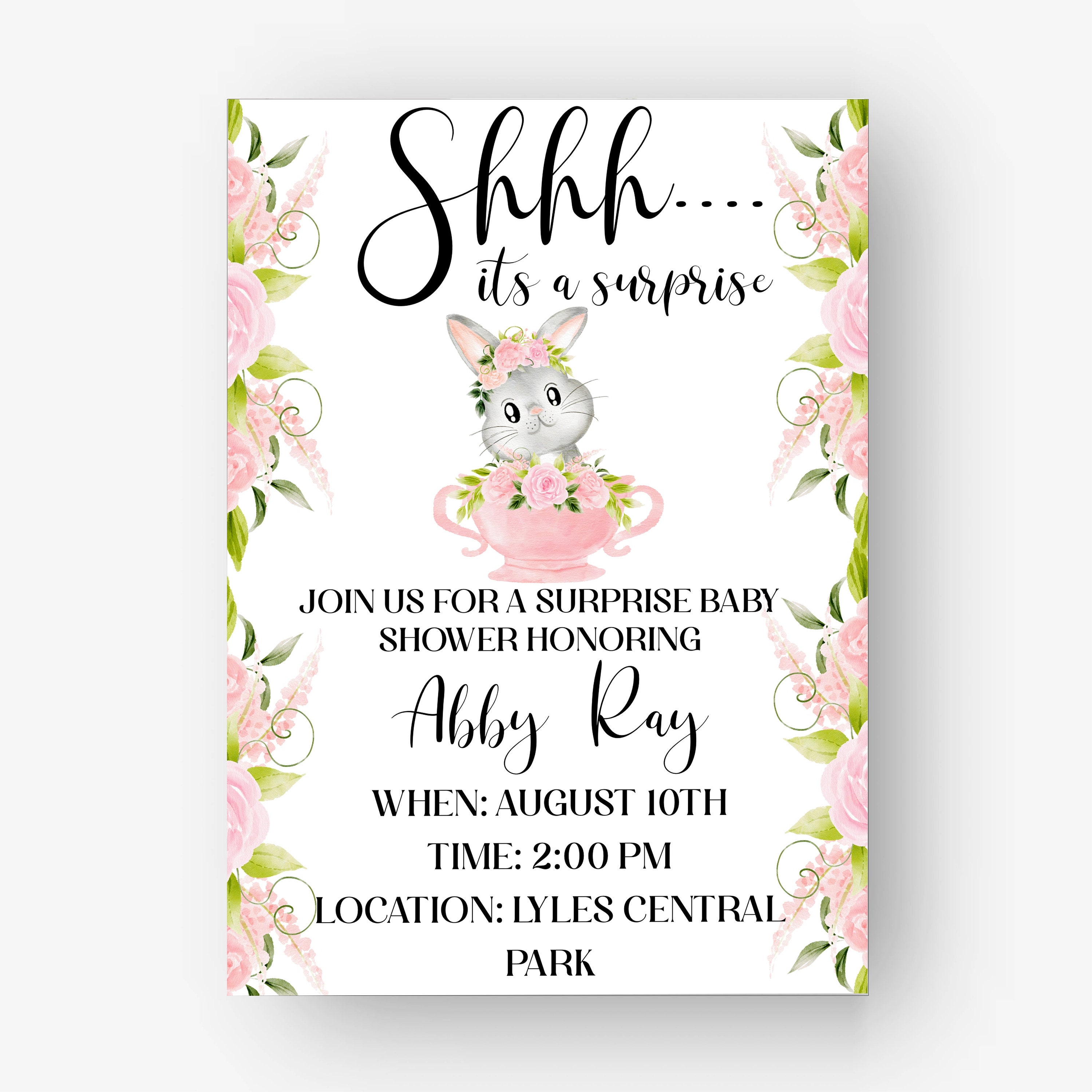 Surprise Baby Shower Invitation Shhh it s a Surprise Baby