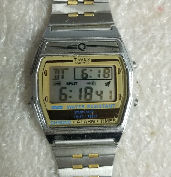 Vintage Timex Quartz Digital Watch Water Resistant New Etsy