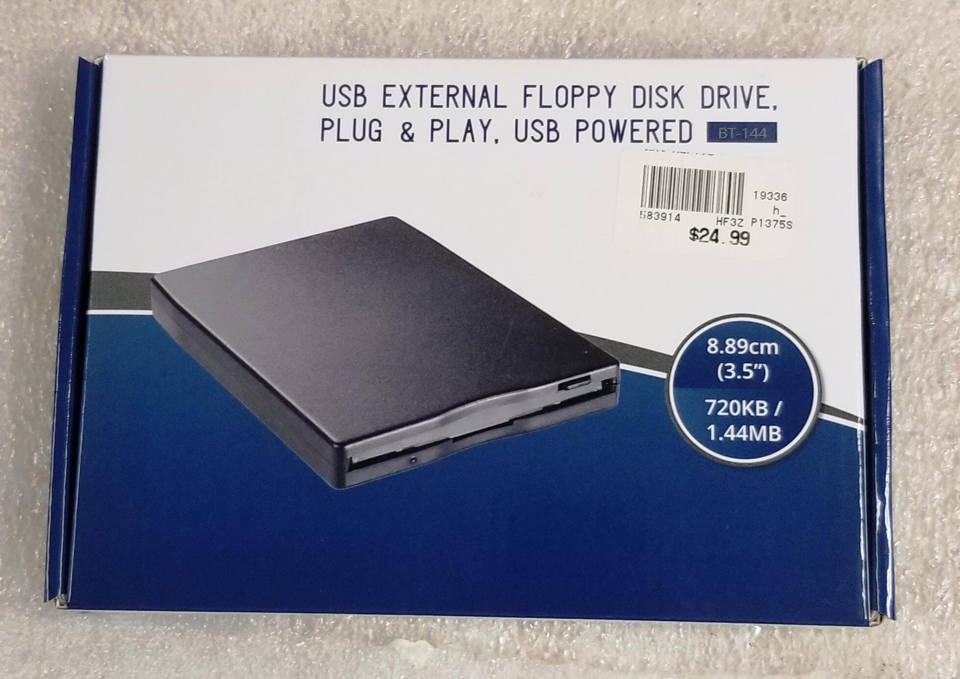Lecteur Disquette USB Externe Floppy 3.5 pour Ordinateur 720KB 1.44MB