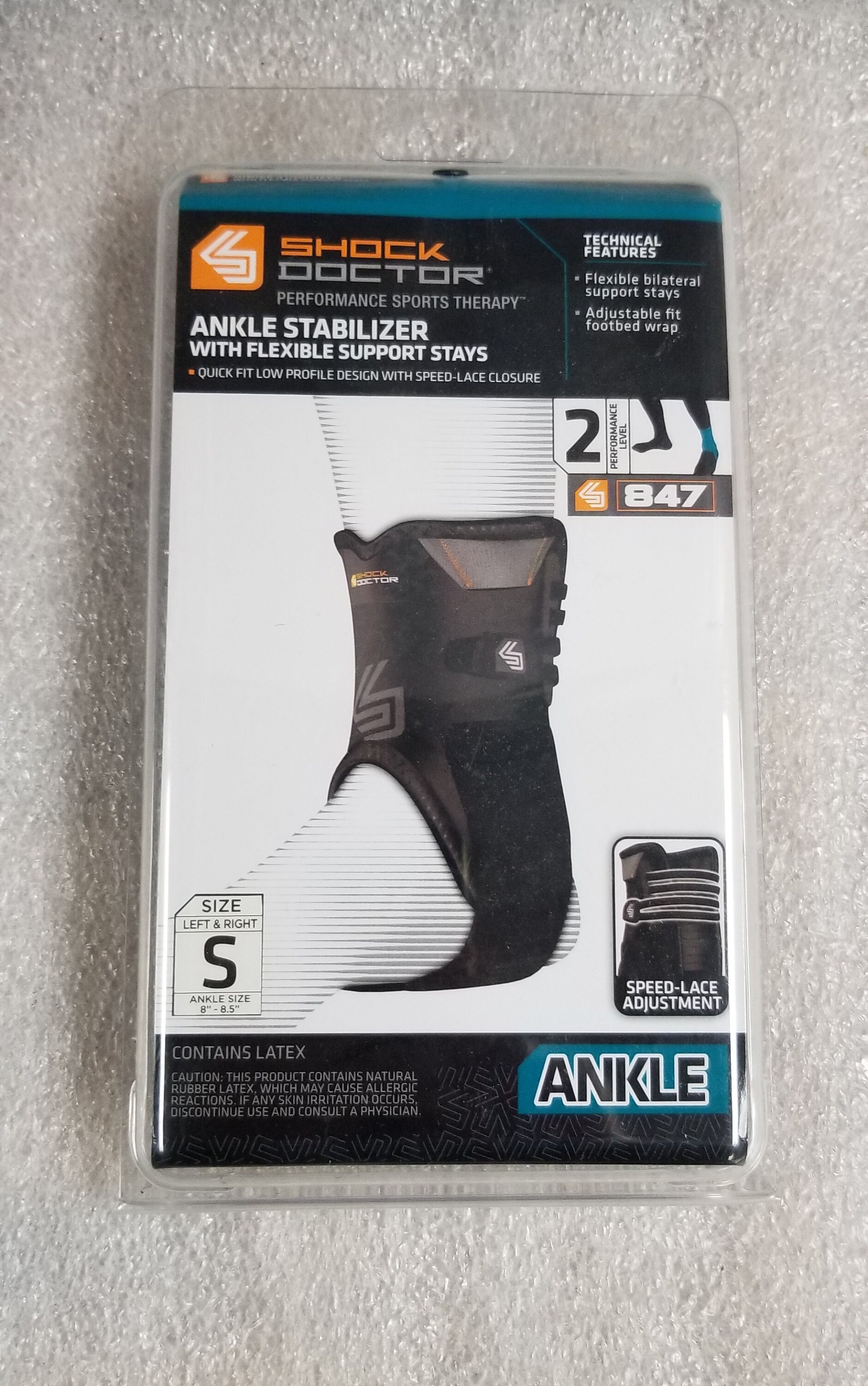 XLarge Shock Doctor Ankle Stabilizer with Flexible Support Stays 