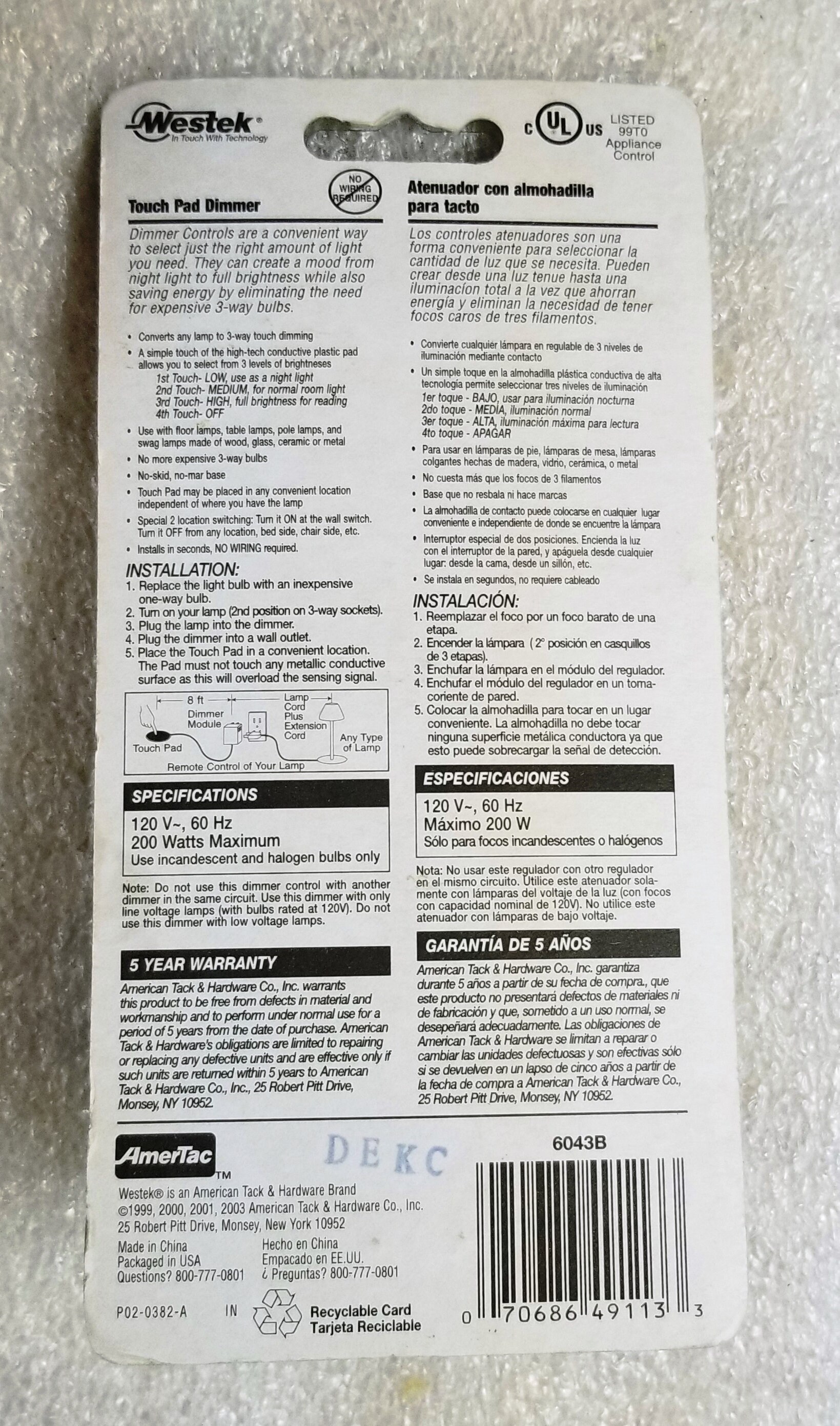 Westek touch pad dimmer deals