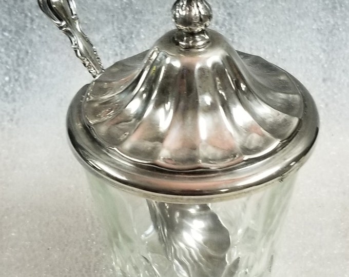 Vintage Glass Jam Jar With Lid and Spoon Etsy