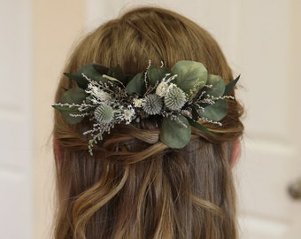 Bridal Green Hair Accessories | Green Flower Hair Comb | Green Wedding Hair | Bridal Hair Accessories