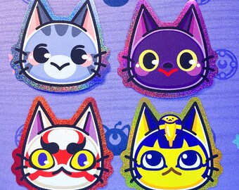 Animal Crossing Sticker - Cat Villagers - Lolly, Ankha, Kabuki, Kiki