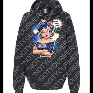 Well Well Well Protect Democracy Hoodie - Cozy Unisex Classic Fit with Brushed Fleece Interior & Pouch Pocket Black