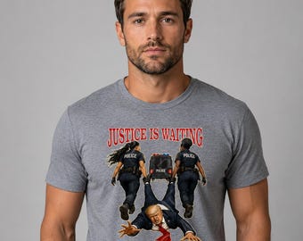 Justice is Waiting Anti-Trump Graphic T-shirt