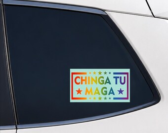 Chinga Tu Maga Pride Vinyl Auto Aufkleber - 6×4 Zoll Politischer Statement Aufkleber