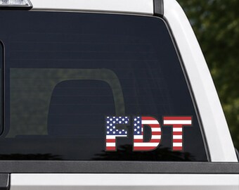 FDT Amerikanische Flagge Vinyl Aufkleber Aufkleber - Vaterländisches Schriftzug Design für Autos - Autoaufkleber