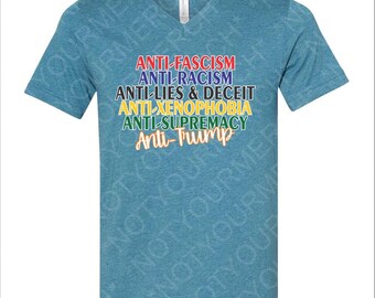 Anti-Trump Tshirt | Anti-Lies | Anti-Supremecy - Comfortable Cotton Top with Graphic Design | Democracy Human Right T-Shirt