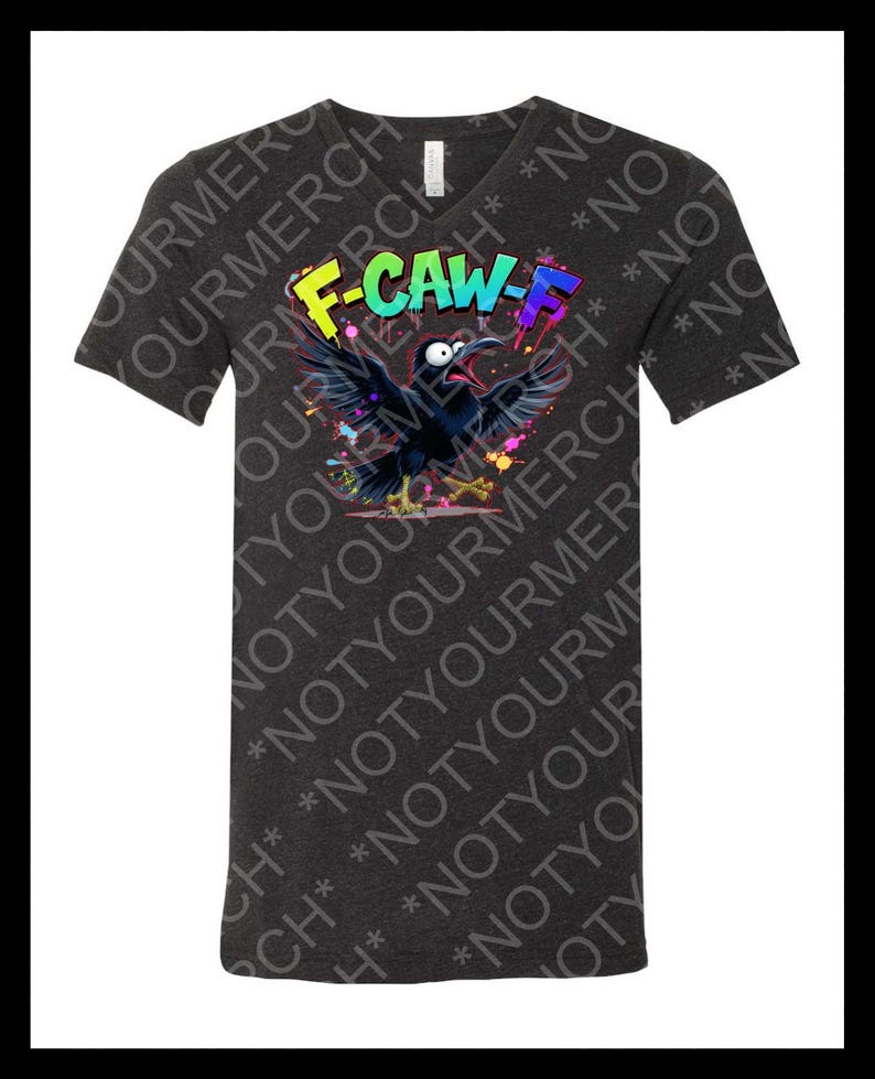 F-CAW-F Crow Shirt – Funny Political Bird Tee – Censored Statement T-Shirt – Sarcastic Anti-Oppression Graphic Black Heather