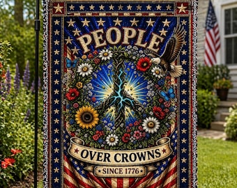 People Over Crowns Garden Flag – Patriotic Democracy Sublimated Yard Decor