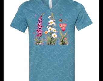 Foxglove Dahlia Tulip T-Shirt – Subtle Floral Statement Tee (FDT)