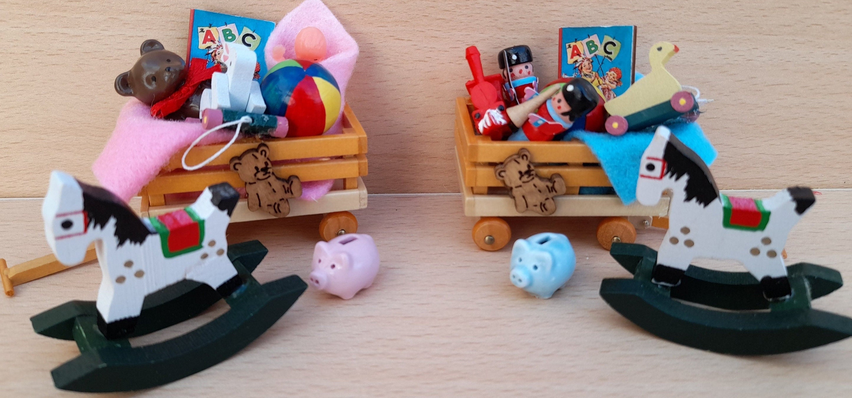 Dolls house miniature Nursery Toy Cart full of toys Book Etsy