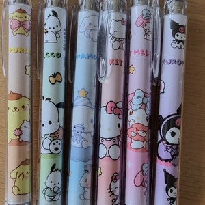 Hermosas colecciones/juegos de papelería Tinta de personajes de Sanrio, rotuladores nuevos/sin caja, Pochacco, Hello Kitty, Melody, Cinna, Kuromi, Pompom