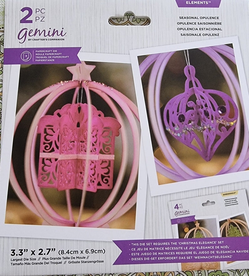 Gemini Dimensional Dies & Matching Stamps by Crafters Companion - Box ...