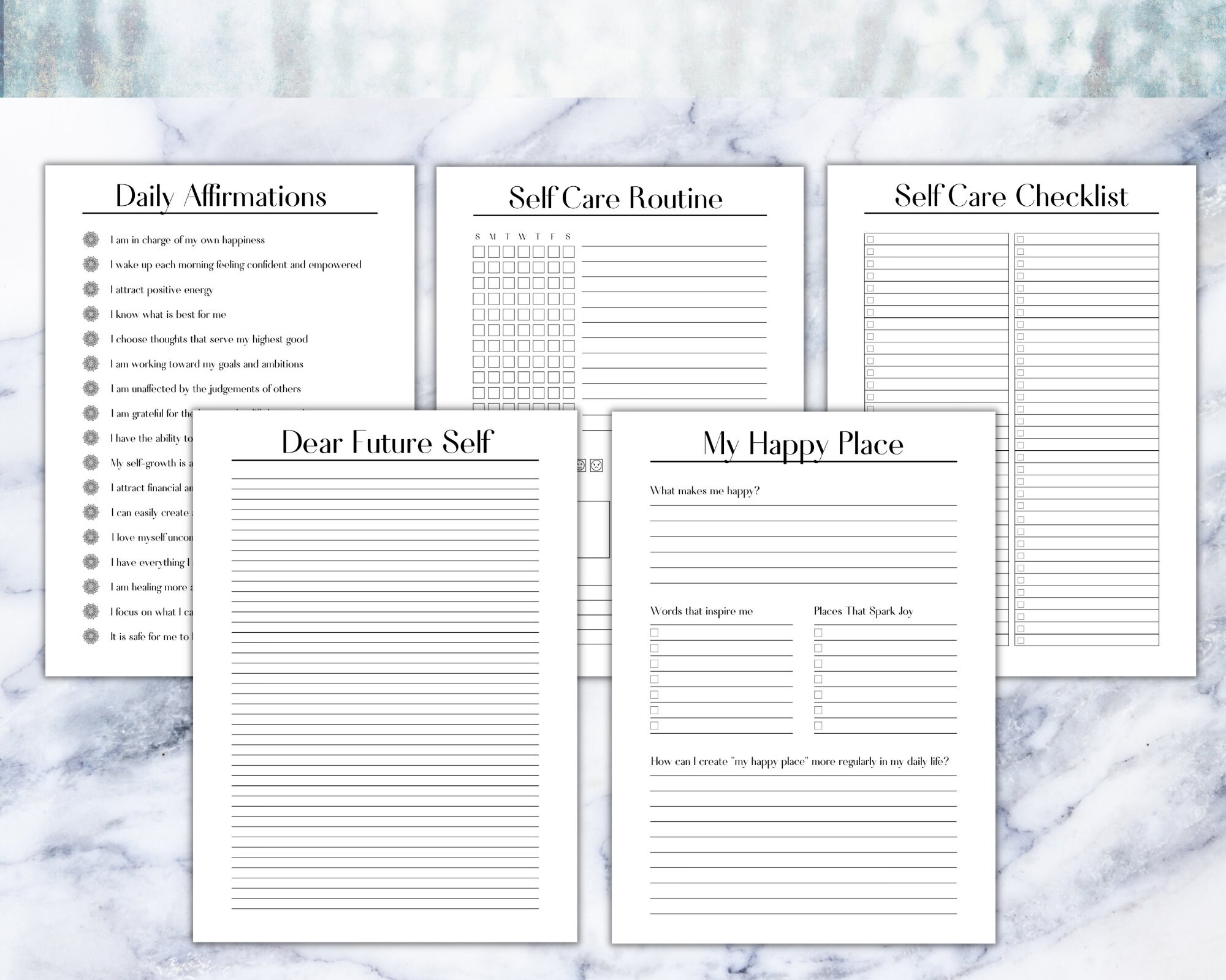 Self Care Planner Printable | Mental Health Journal | Gratitude Journal ...