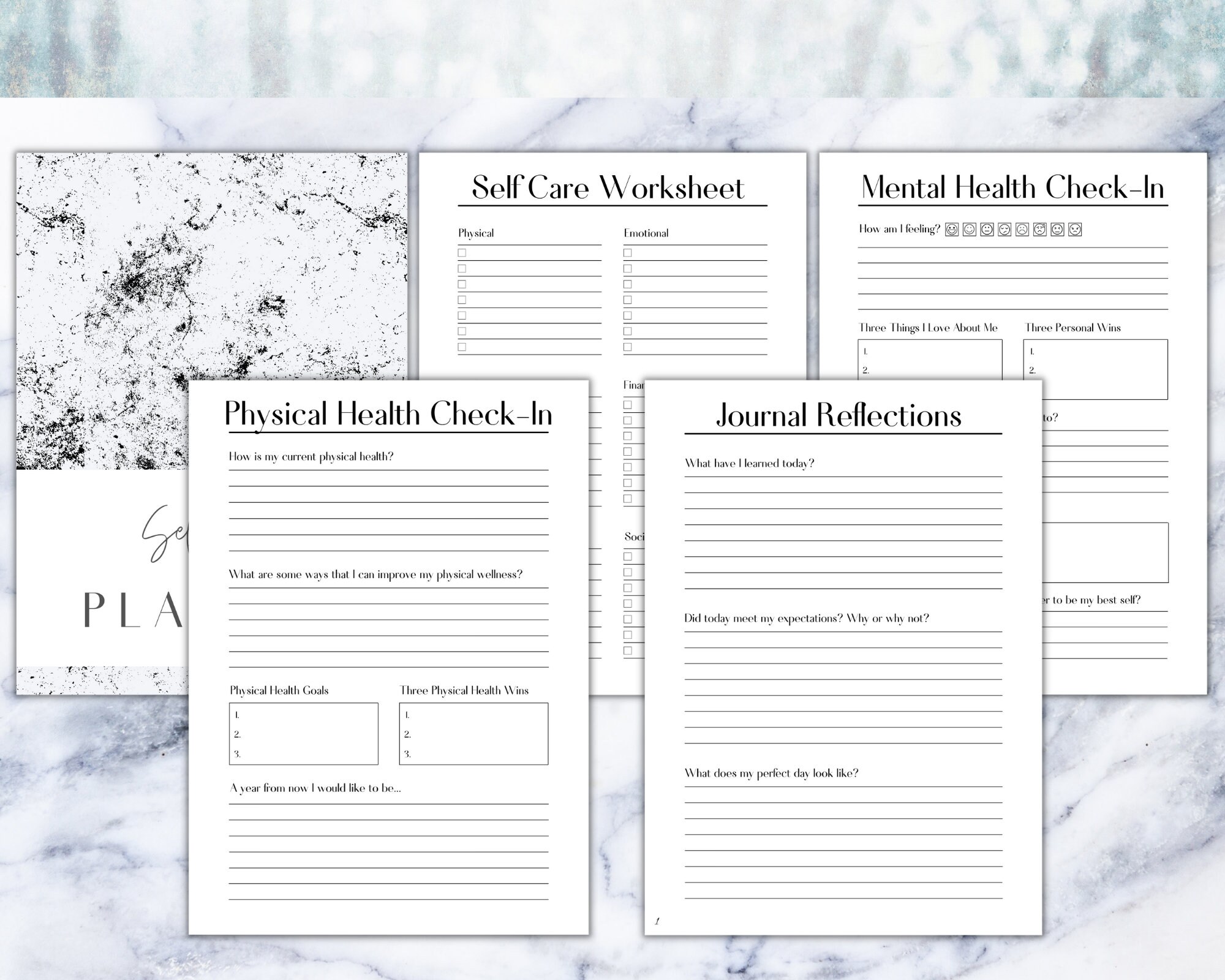 Self Care Planner Printable | Mental Health Journal | Gratitude Journal ...