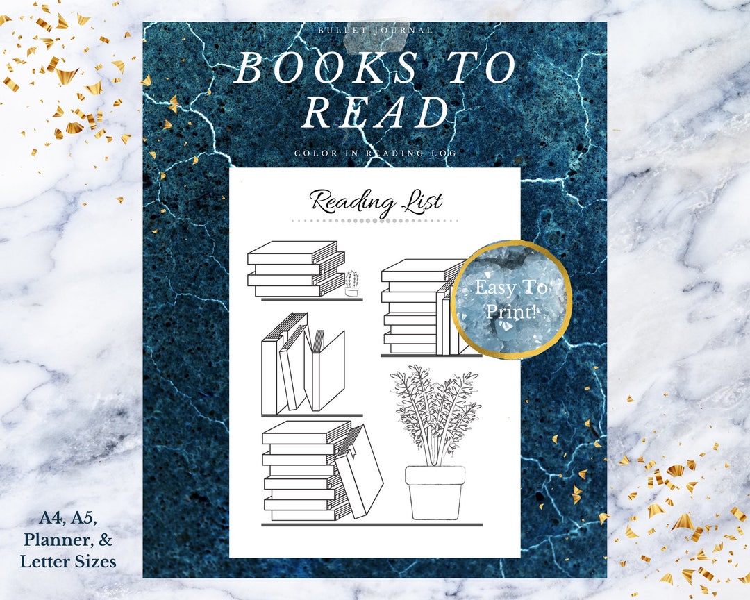 Books to Read Bullet Journal Insert Tracker Printable, Reading Log ...