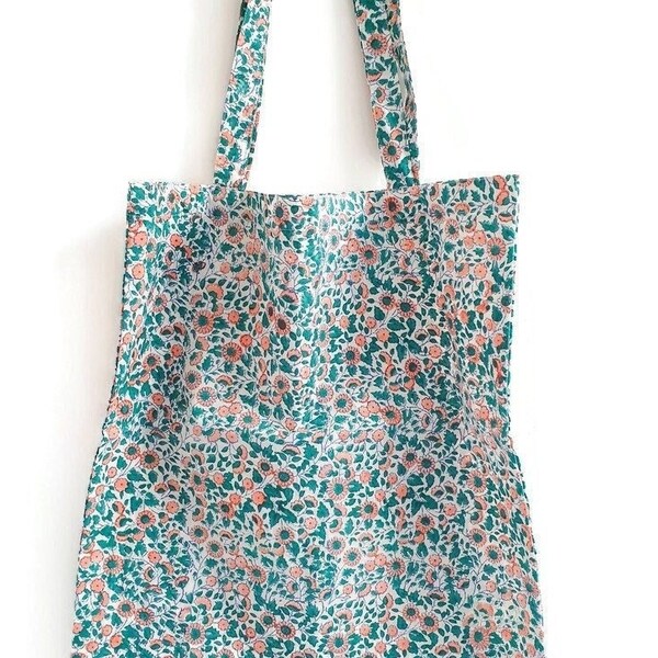 Block print tote, green floral shoulder bag, large reusable shopping bag, eco tote, farmers market, reusable grocery sack, mothers day gifts