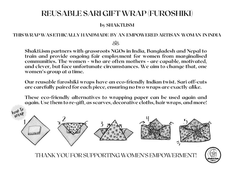 upcycled sari gift wrap instructions