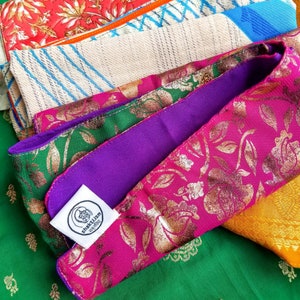 Sari colorati in carta da regalo, furoshiki di medie dimensioni, teli da regalo riutilizzabili, realizzati eticamente in India