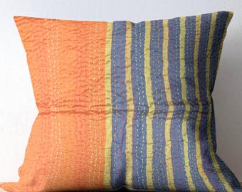 Handgenähtes Kantha Kissen: Fair Trade