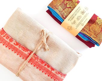 Handmade Sari Gift Wrap: Reusable Furoshiki Cloth, Ethically Made