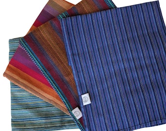 Handwoven Nepali Cotton Scarf, Handwoven Striped Scarves, Bohemian Unisex (176x50cm)