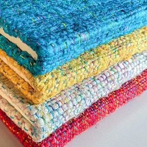 Handwoven Recycled Viscose Silk Fabric Notebooks, 5x7in Diary, Eco-Friendly Journal, Fair Trade Stationery, Ethically Handmade in India