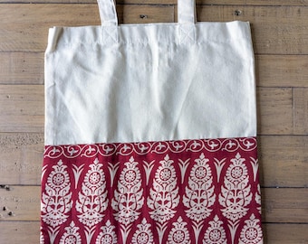 Colourful Sari Cotton Tote Bags, Fair Trade Shopping Bags Ethically Handmade in India