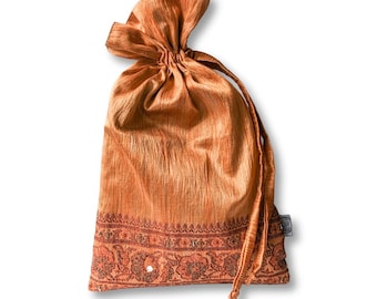 Colourful Fair Trade Sari Gift Bags, Drawstring Sari Pouches, Eco Friendly Reusable Fabric Bags Ethically Handmade in India