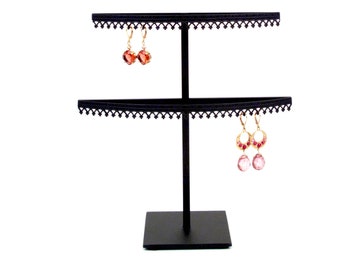 2-Tier Metal Earring Display Stand, Jewelry Organizer, Made in USA