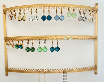 Wall Mounted Jewelry Organizer: Steel Earring & Necklace Holder
