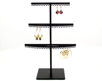 3-Tier Metal Earring Display Stand, Jewelry Organizer, Made in USA