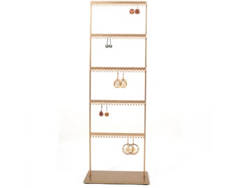Gold Metal Earring Display Stand, Jewelry Organizer, Made in USA