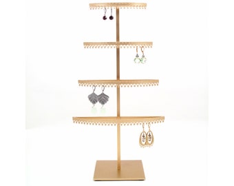 Gold Metal Earring Display Stand, Jewelry Organizer