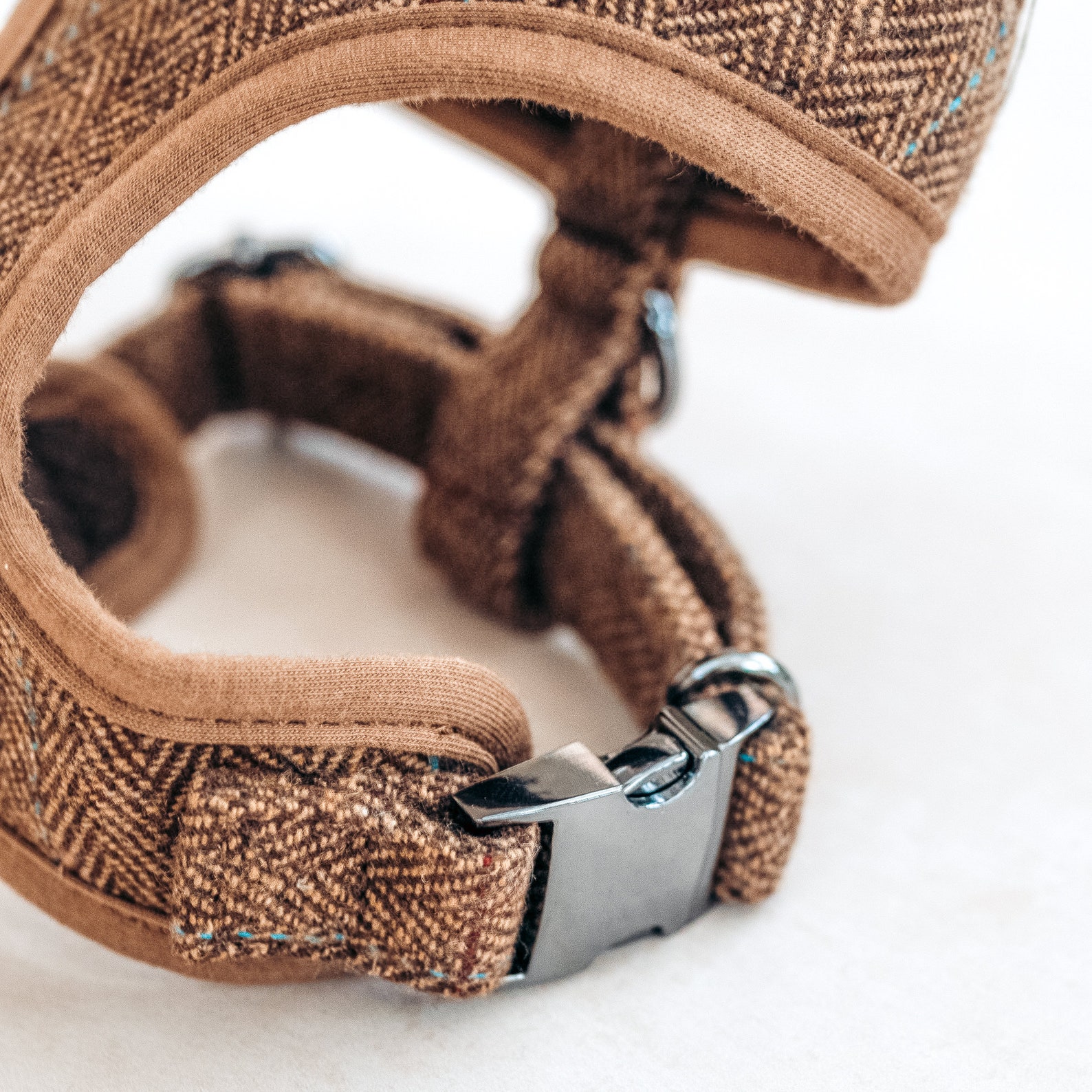 Tweed Dog Harness Brown Herringbone Etsy