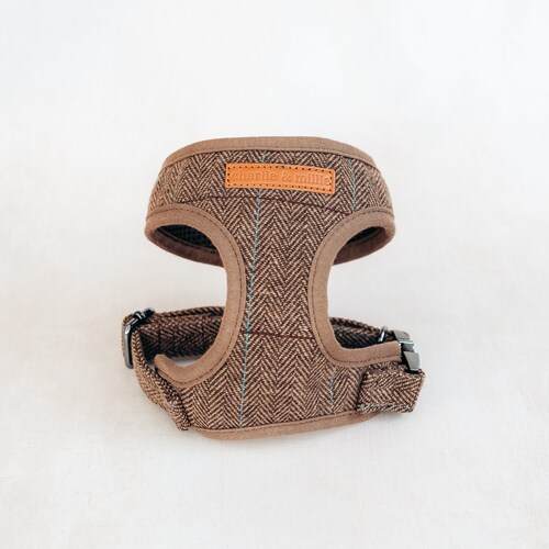 Harris Tweed Dog Collars Purple and Grey Herringbone Tweed Etsy