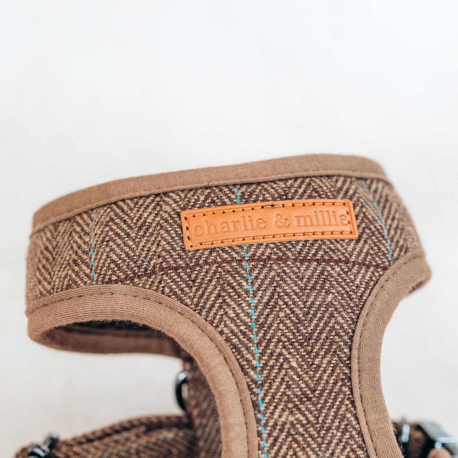 Tweed Dog Harness Brown Herringbone Etsy