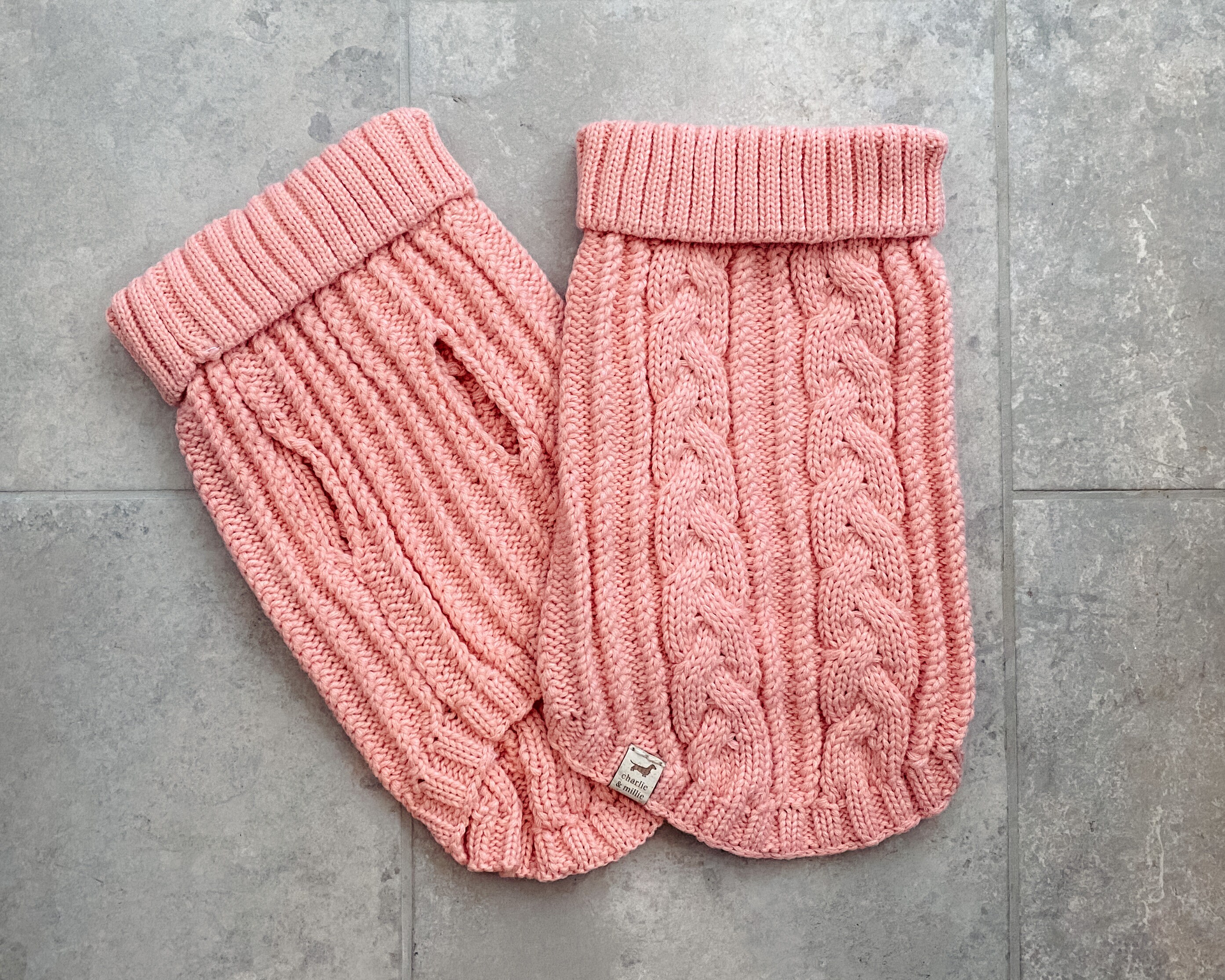 chunky knit dog jumper