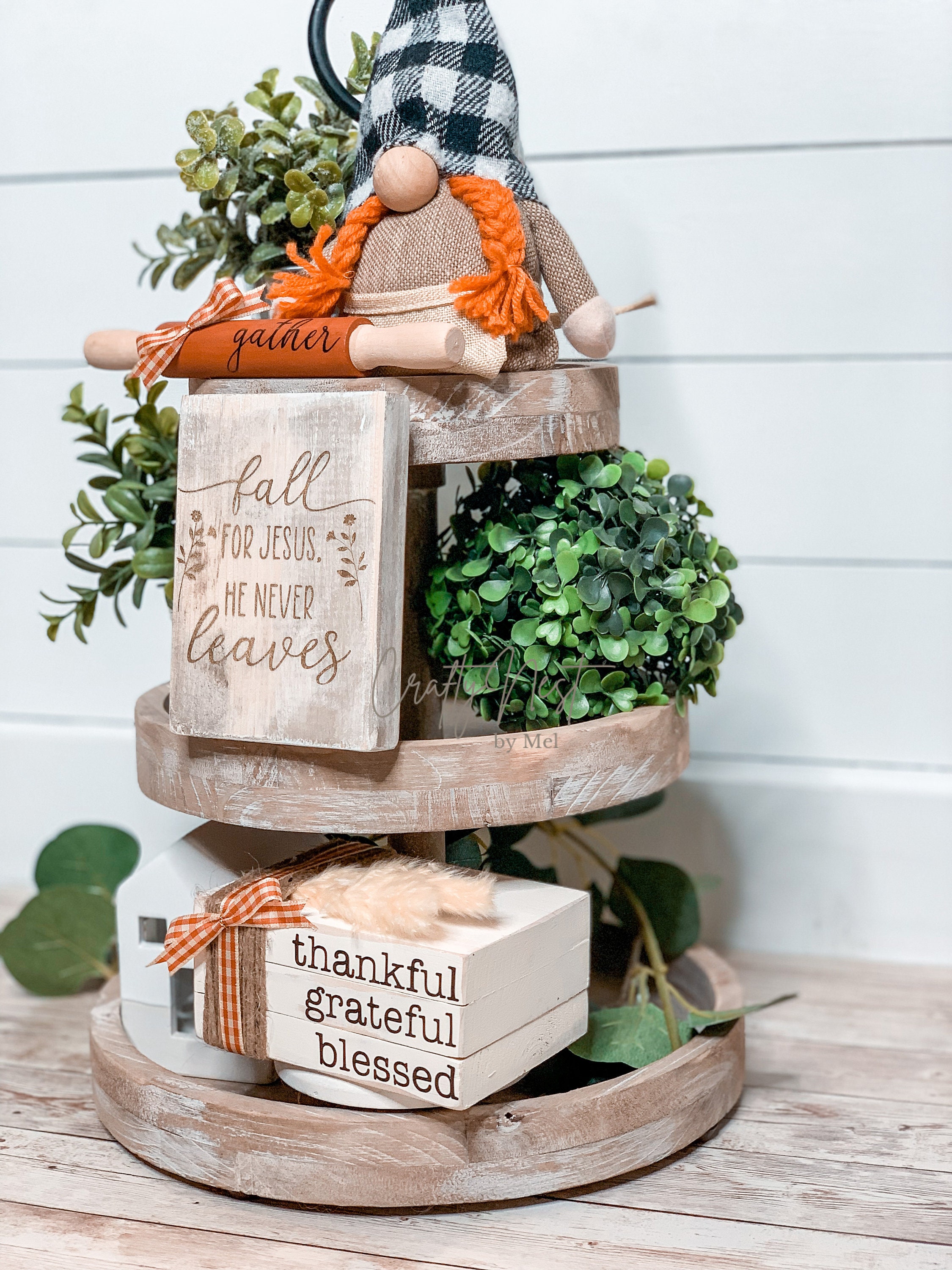 Fall Mini book stack Tiered Tray Books Tiered Tray Decor Etsy