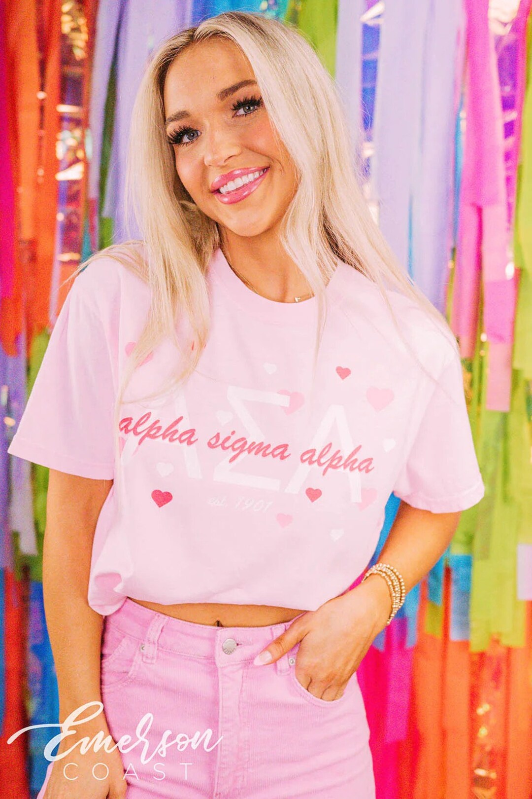 Sorority T Shirt - Sigma Phi Psi In My Heart Off Shoulder T Shirt
