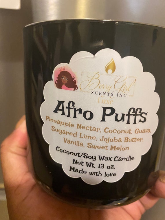Hand Poured Soy-Coconut Wax Luxe Candle - Pineapple, Fruity Cocktail - Afro  Puffs