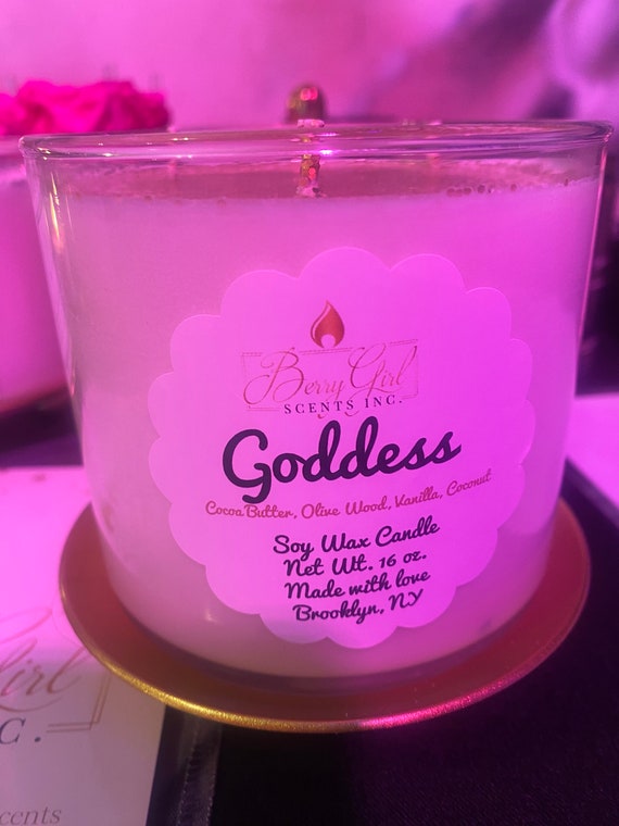 Hand Poured 100% Soy Candle 16 oz. - Cocoa Butter, Jasmine, Coconut, Cedarwood, Sandalwood, Musk "Goddess"