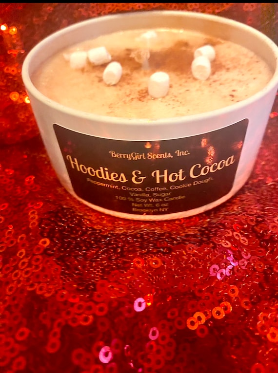 Fall Favorite! Rich Cocoa and Coffee Bean  Scented Soy Candle - “Hoodies and Cocoa” Net weight 6 oz.