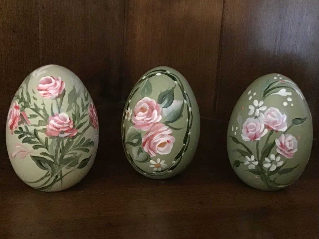 Wood Easter Eggs Hand Painted - Etsy