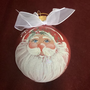 Christmas glass bulb ornament with gift box, string hanger included
