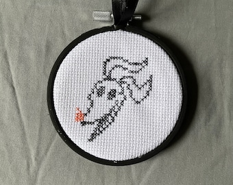 Zero cross-stitch ornament